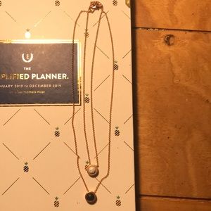 Lokai double rose gold necklace.